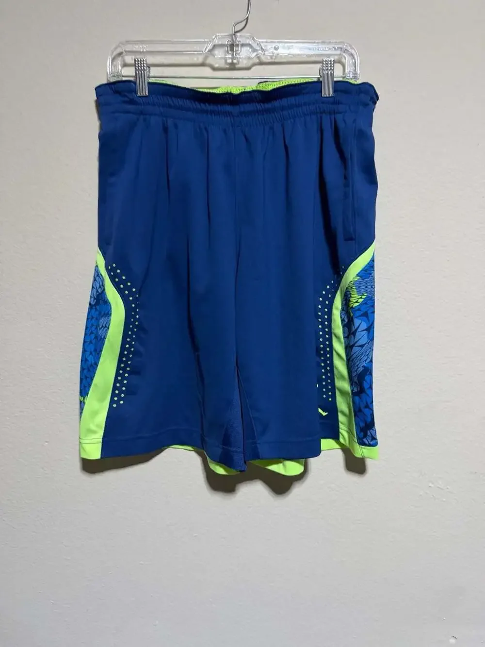 Jordan Dri-FIT Basketball Shorts Blue Neon Green Size Large